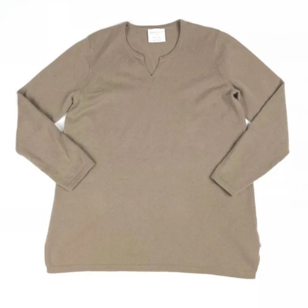 Frontgate sweater Tan 100% Cashmere Tunic Sweater S/M